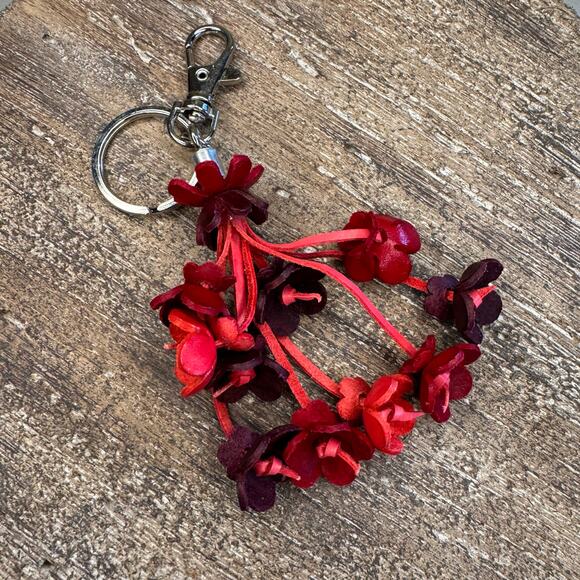 Leather Flower Purse Charm Genuine Leather Bag Charm NEW FAST SHIP - Picture 6 of 6